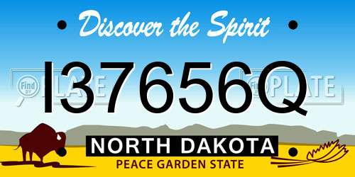 I37656Q North Dakota License Plate