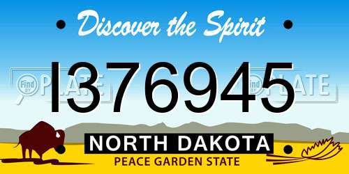 I376945 North Dakota License Plate