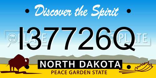 I37726Q North Dakota License Plate