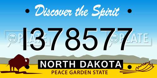 I378577 North Dakota License Plate