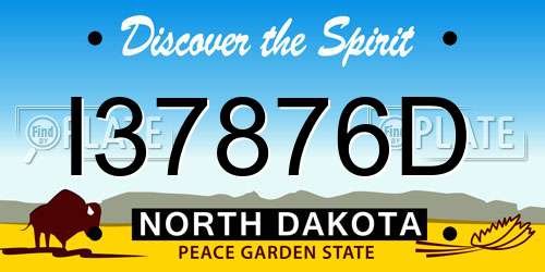I37876D North Dakota License Plate