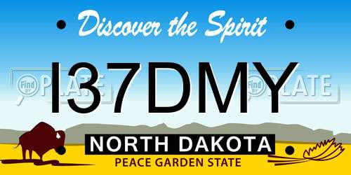 I37DMY North Dakota License Plate