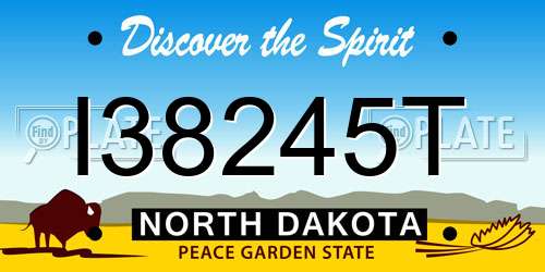 I38245T North Dakota License Plate