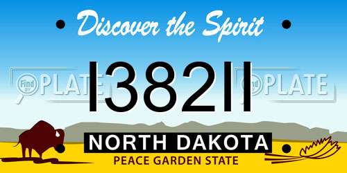 I382II North Dakota License Plate