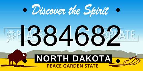 I384682 North Dakota License Plate