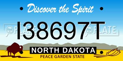 I38697T North Dakota License Plate