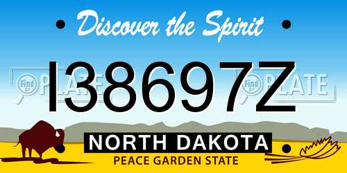 I38697Z North Dakota License Plate
