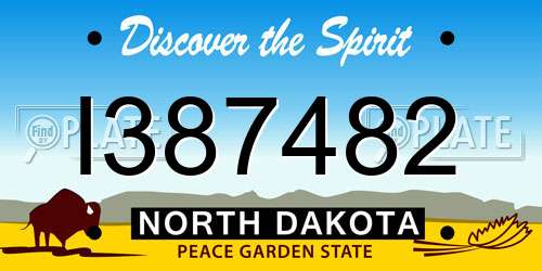 I387482 North Dakota License Plate