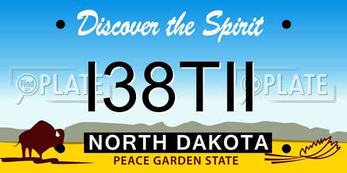 I38TII North Dakota License Plate