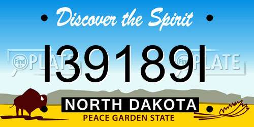 I39189I North Dakota License Plate