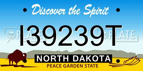 I39239T North Dakota License Plate