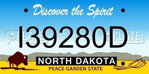 I39280D North Dakota License Plate