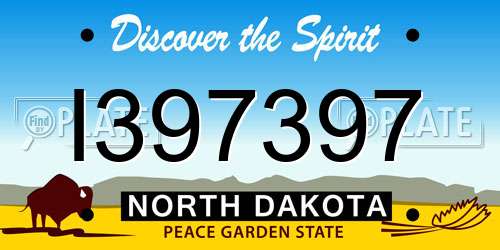 I397397 North Dakota License Plate