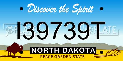 I39739T North Dakota License Plate