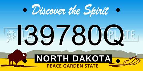 I39780Q North Dakota License Plate