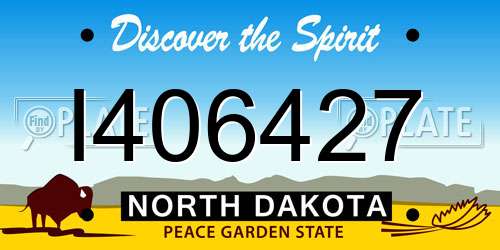 I406427 North Dakota License Plate