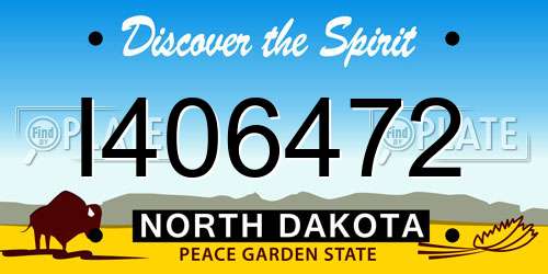 I406472 North Dakota License Plate