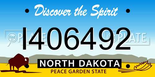 I406492 North Dakota License Plate