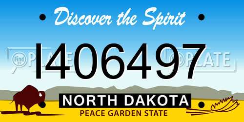 I406497 North Dakota License Plate