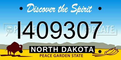 I409307 North Dakota License Plate