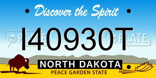 I40930T North Dakota License Plate