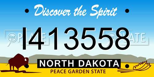I413558 North Dakota License Plate