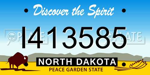 I413585 North Dakota License Plate