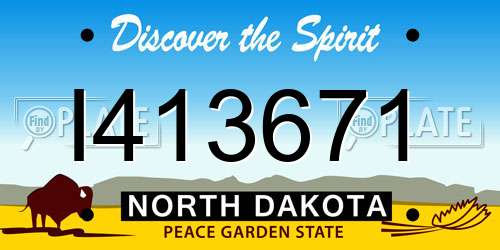 I413671 North Dakota License Plate