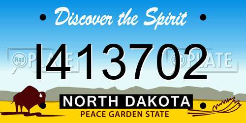 I413702 North Dakota License Plate
