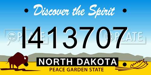 I413707 North Dakota License Plate