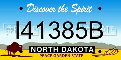 I41385B North Dakota License Plate