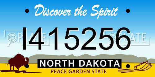 I415256 North Dakota License Plate