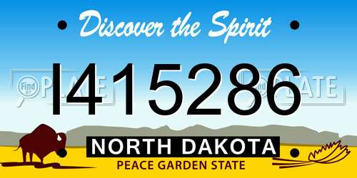I415286 North Dakota License Plate