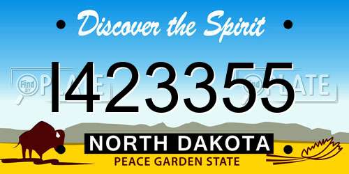 I423355 North Dakota License Plate