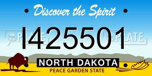 I425501 North Dakota License Plate