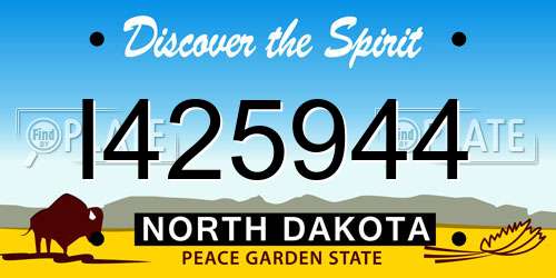 I425944 North Dakota License Plate
