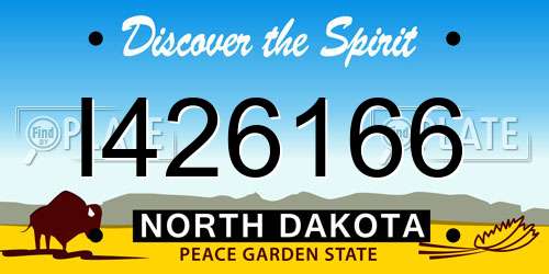 I426166 North Dakota License Plate