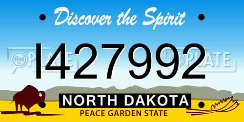 I427992 North Dakota License Plate