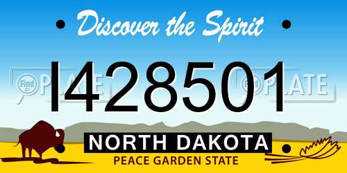 I428501 North Dakota License Plate