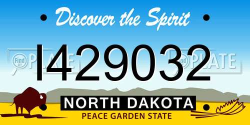 I429032 North Dakota License Plate