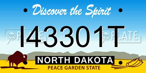I43301T North Dakota License Plate