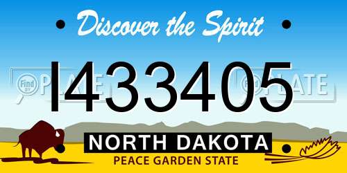 I433405 North Dakota License Plate
