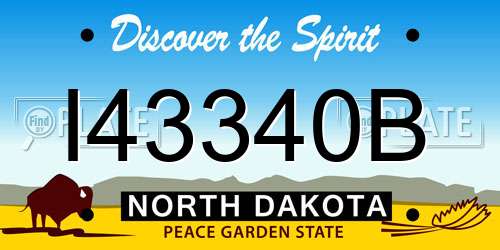 I43340B North Dakota License Plate