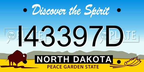 I43397D North Dakota License Plate