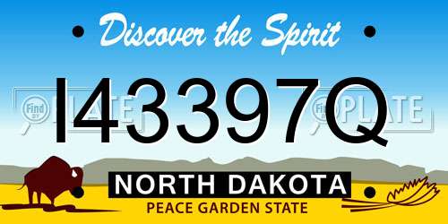 I43397Q North Dakota License Plate