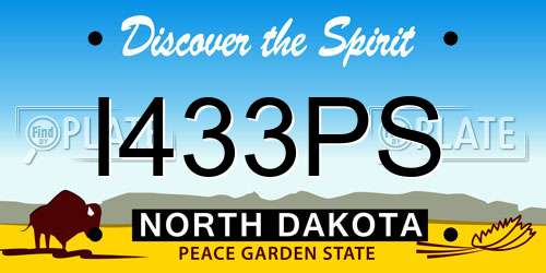 I433PS North Dakota License Plate