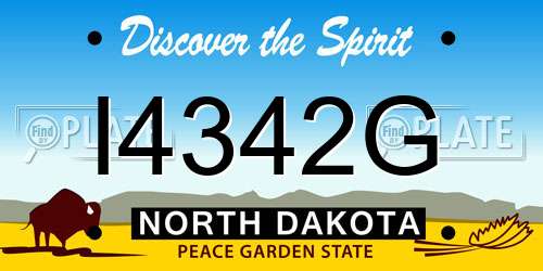 I4342G North Dakota License Plate