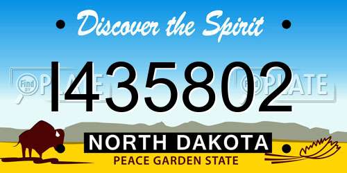 I435802 North Dakota License Plate