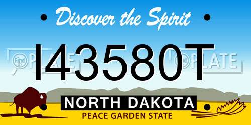 I43580T North Dakota License Plate