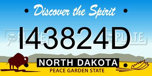 I43824D North Dakota License Plate
